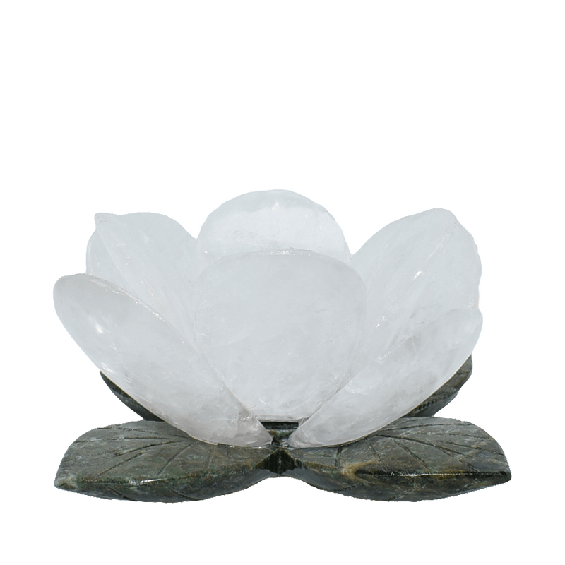 Crystal Lotus Tealight Holder – Quartz Home Décor
