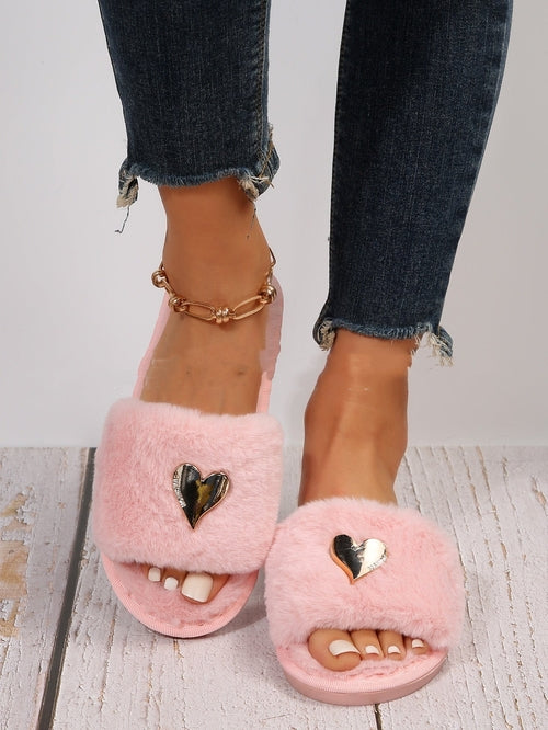 Fluffy Slipper Fall Winter Warm Home Fur Furry Slippers Women Plush