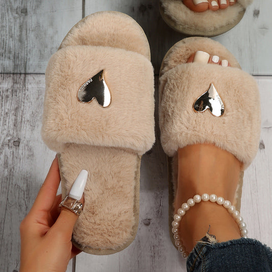 Fluffy Slipper Fall Winter Warm Home Fur Furry Slippers Women Plush